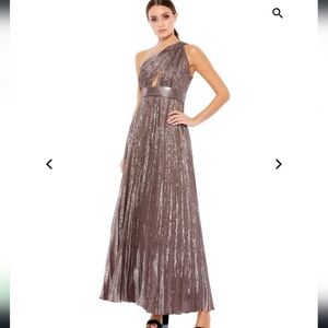 Mac Duggal Knotted One Shoulder Dress with Keyholes
